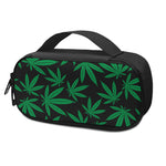 Green And Black Cannabis Leaf Print Insulin Cooler Travel Case