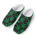 Green And Black Cannabis Leaf Print Mesh Casual Shoes
