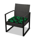 Green And Black Cannabis Leaf Print Outdoor Seat Cushion Cover