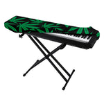 Green And Black Cannabis Leaf Print Piano Keyboard Cover