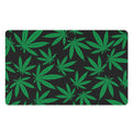 Green And Black Cannabis Leaf Print Polyester Doormat