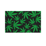 Green And Black Cannabis Leaf Print Polyester Flag
