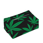 Green And Black Cannabis Leaf Print Rectangle Tissue Box Cover