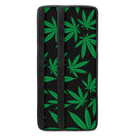 Green And Black Cannabis Leaf Print Refrigerator Handle Covers