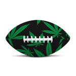 Green And Black Cannabis Leaf Print Rugby Ball