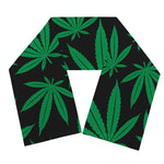 Green And Black Cannabis Leaf Print Scarf