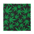 Green And Black Cannabis Leaf Print Silk Bandana