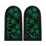 Green And Black Cannabis Leaf Print Skillet Handle Cover