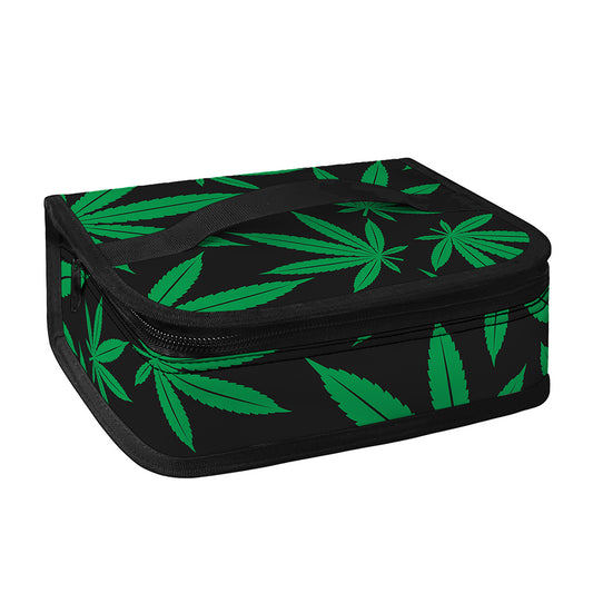 Green And Black Cannabis Leaf Print Small Lunch Bag