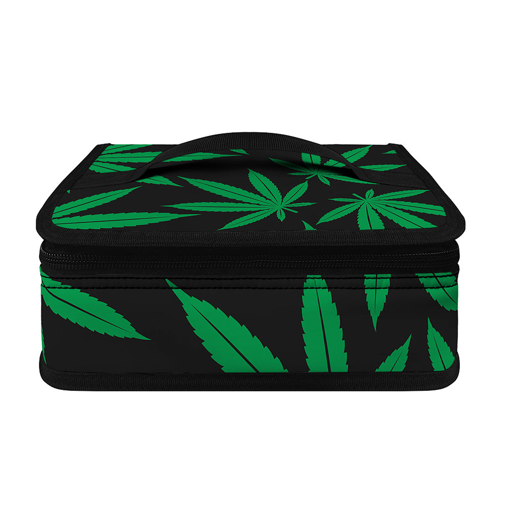 Green And Black Cannabis Leaf Print Small Lunch Bag