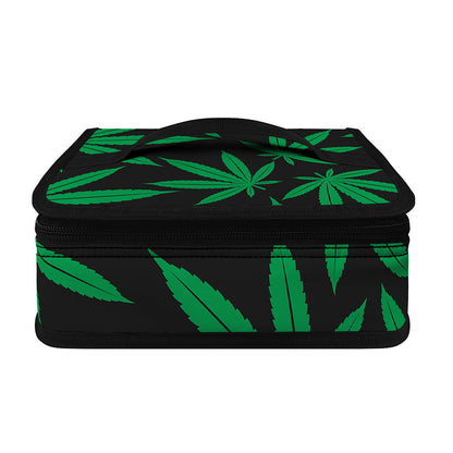 Green And Black Cannabis Leaf Print Small Lunch Bag