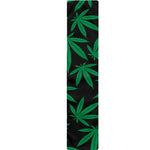 Green And Black Cannabis Leaf Print Table Runner