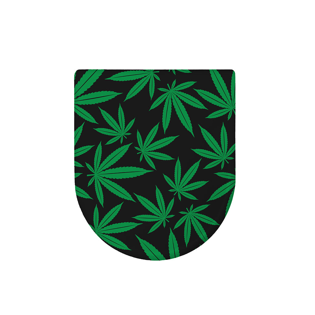 Green And Black Cannabis Leaf Print Toilet Lid Cover
