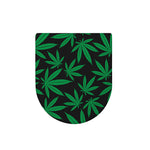 Green And Black Cannabis Leaf Print Toilet Lid Cover