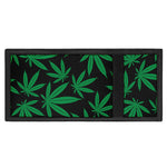 Green And Black Cannabis Leaf Print Trifold Wallet
