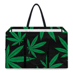 Green And Black Cannabis Leaf Print Utility Tote Bag