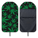 Green And Black Cannabis Leaf Print Waterproof Car Seat Cover