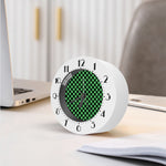 Green And Black Checkered Pattern Print Alarm Clock