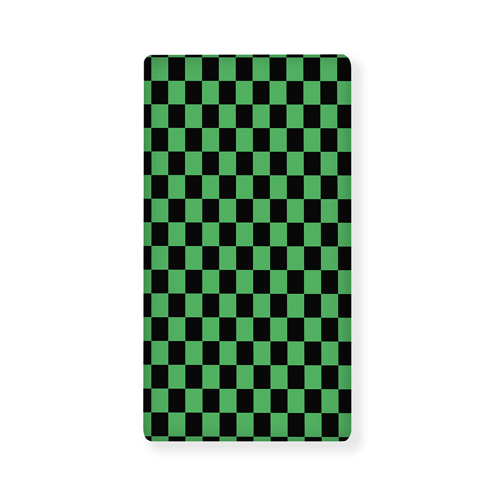 Green And Black Checkered Pattern Print Baby Crib Sheet