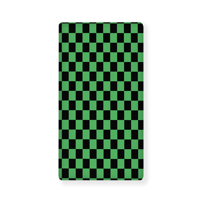 Green And Black Checkered Pattern Print Baby Crib Sheet