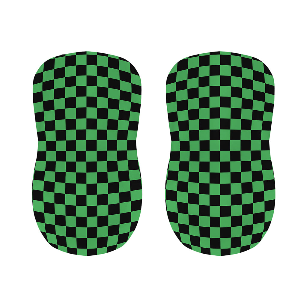 Green And Black Checkered Pattern Print Bar Stool Covers