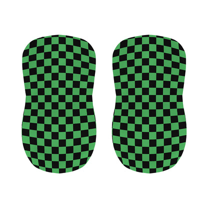 Green And Black Checkered Pattern Print Bar Stool Covers