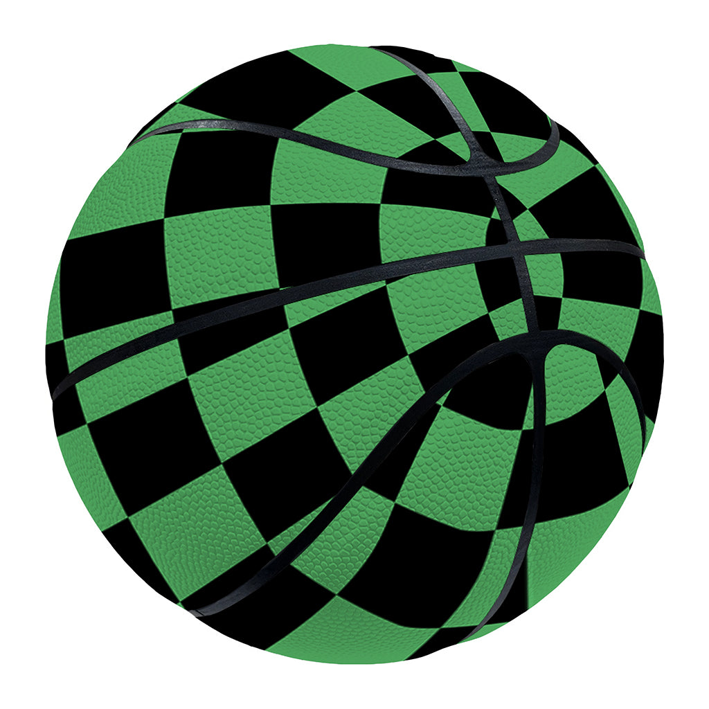 Green And Black Checkered Pattern Print Basketball