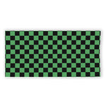 Green And Black Checkered Pattern Print Beach Towel