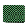 Green And Black Checkered Pattern Print Bifold Wallet