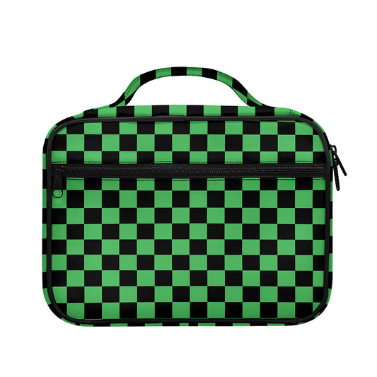 Green And Black Checkered Pattern Print Briefcase Bible Bag
