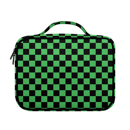 Green And Black Checkered Pattern Print Briefcase Bible Bag