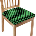 Green And Black Checkered Pattern Print Chair Cushion Cover