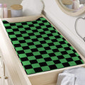 Green And Black Checkered Pattern Print Changing Pad Cover