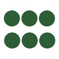 Green And Black Checkered Pattern Print Coaster Set