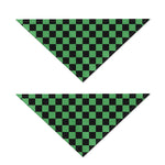 Green And Black Checkered Pattern Print Dog Bandana