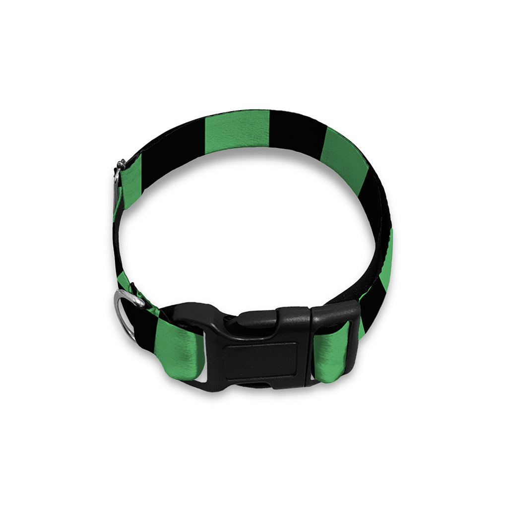 Green And Black Checkered Pattern Print Dog Collar