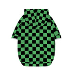 Green And Black Checkered Pattern Print Dog Zip Up Hoodie