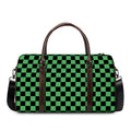 Green And Black Checkered Pattern Print Duffel Bag
