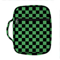 Green And Black Checkered Pattern Print Front Pocket Bible Bag