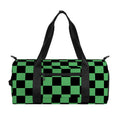 Green And Black Checkered Pattern Print Gym Bag