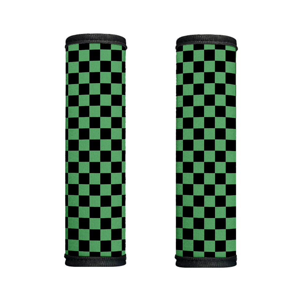 Green And Black Checkered Pattern Print Handle Covers