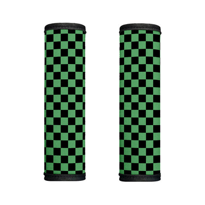 Green And Black Checkered Pattern Print Handle Covers