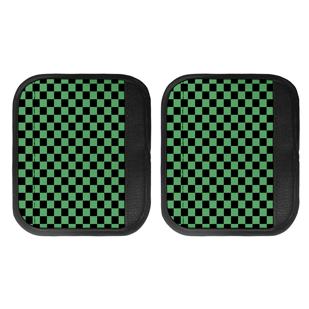 Green And Black Checkered Pattern Print Handle Covers