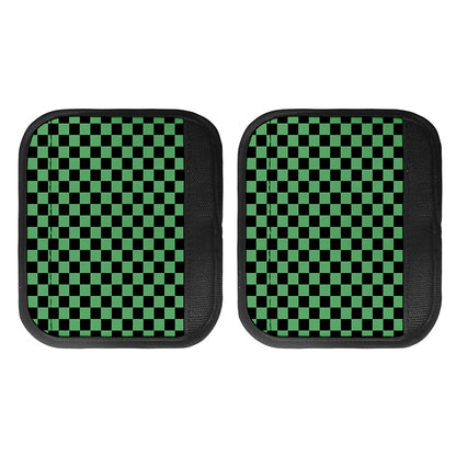 Green And Black Checkered Pattern Print Handle Covers