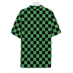 Green And Black Checkered Pattern Print Hawaiian Shirt