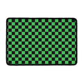 Green And Black Checkered Pattern Print Kitchen Mat
