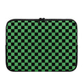 Green And Black Checkered Pattern Print Laptop Sleeve