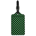 Green And Black Checkered Pattern Print Luggage Tag