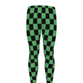 Green And Black Checkered Pattern Print Men's Leggings
