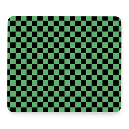 Green And Black Checkered Pattern Print Mouse Pad